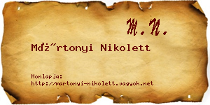 Mártonyi Nikolett névjegykártya