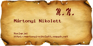 Mártonyi Nikolett névjegykártya